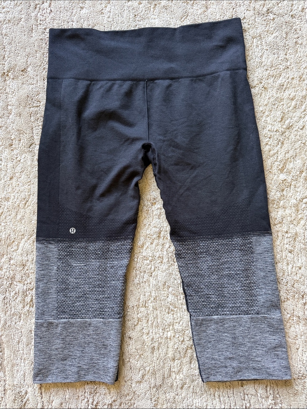 Lululemon Zone In Crop Seamless Leggings Black Gray